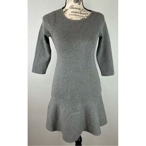 Milly Minis Girls Grey Drop Waist Mini Sweater Dress, size 12